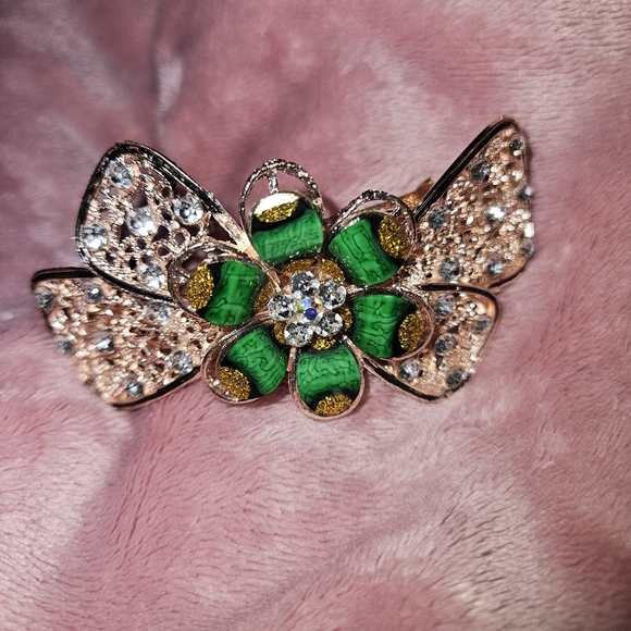 NWT Hair Clip Assessory (Green & Gold) - Picture 4 of 8